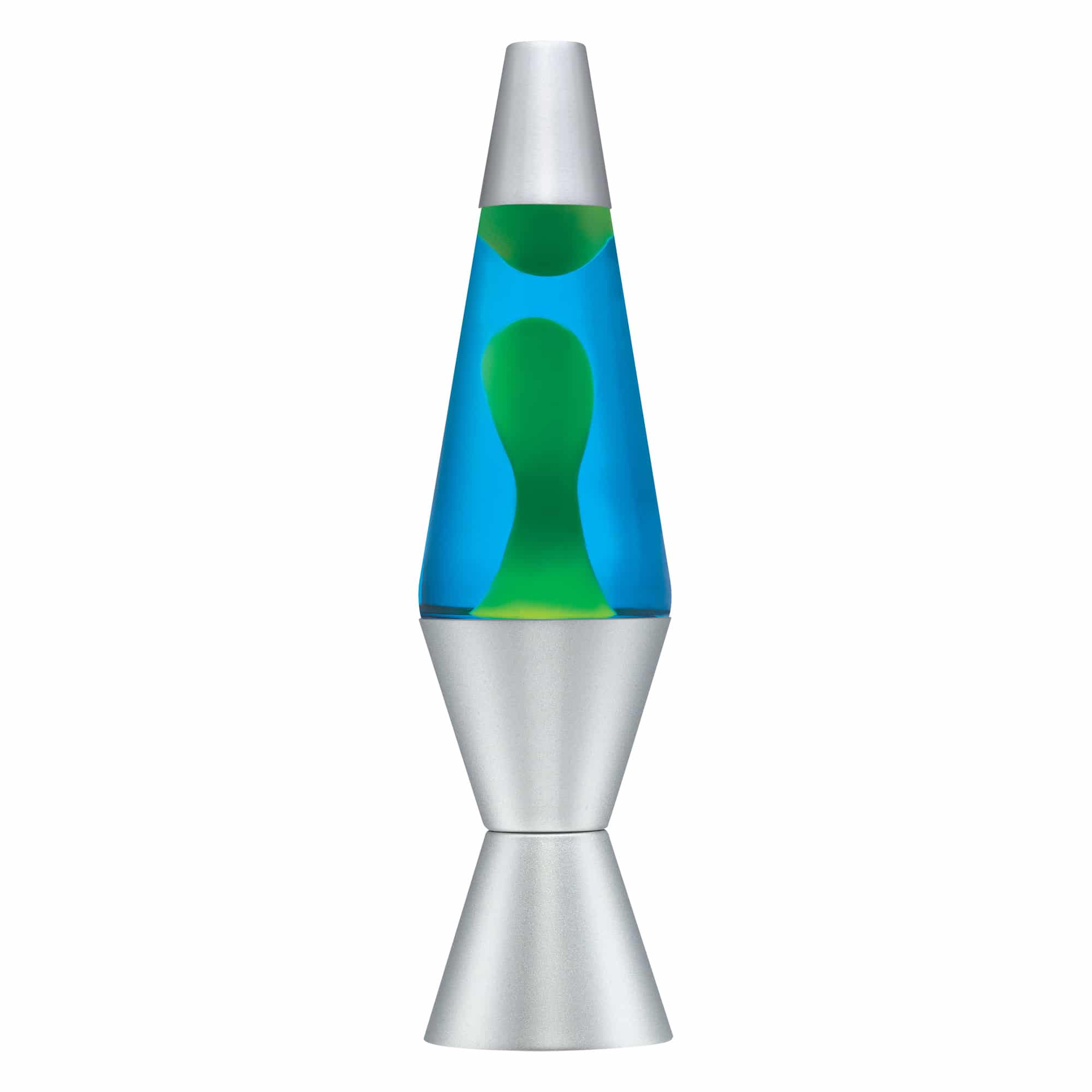 14.5" Lava Lamp – Yellow/Blue/Silver